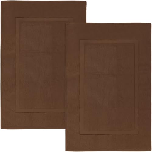 Utopia Towels Cotton Bath Mat, 21x34 in, 2 Pack, Dark Brown by UTOPIATOWELS