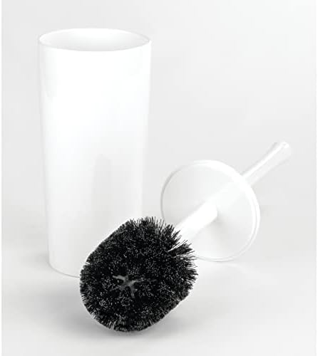 mDesign Slim Plastic Toilet Bowl Brush and Holder Set, Modern Compact Storage - Image 6
