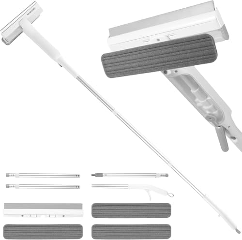 4 in 1 Window Squeegee with Wastewater Tray, Window Cleaner Tool with Spray by woodinventor