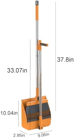 Broom with Dustpan Combo Set, 180° Rotating 37" Long Handle Broom and Dust Pan - Image 5