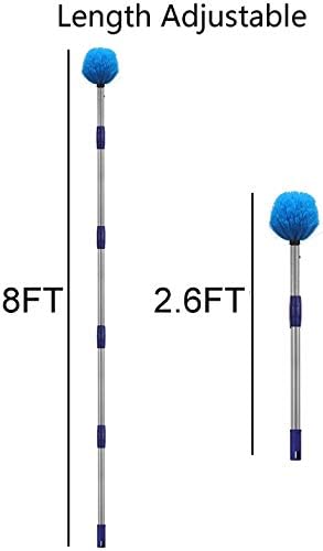 Cobweb Duster with Pole, 8ft Stainless Steel Pole Cobweb Brush with - Image 4