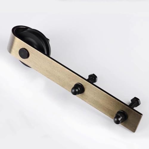 5FT Classic Brass Sliding Barn Door Hardware Kit - Image 5