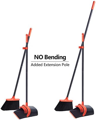 Broom with Dustpan Combo Set, Broom and Dustpan Set with Optional Extension Pole - Image 3
