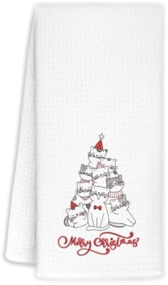 Christmas Tree Cat Kitchen Hand Towels 16"x24" by Unknown