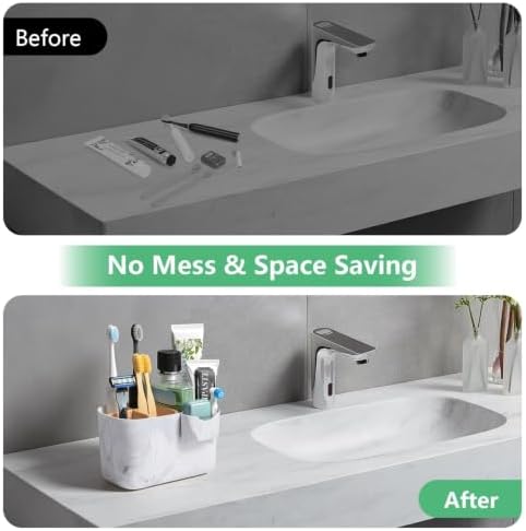 GFWARE Marble Toothbrush Holder, Bathroom Storage Organizer - Image 7