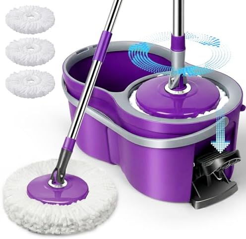 Masthome Spin Mop and Bucket Set, Compact Mop Bucket System by Masthome