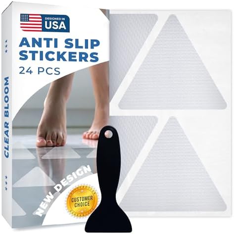 Clear Bloom Anti-Slip Shower Stickers, Non-Slip Bathtub Floor Grip, 24 Pack by ClearBloom