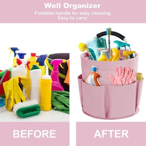 Cleaning Caddy with Handle, Cleaning Supplies Organizer Collapsible Bucket - Image 3