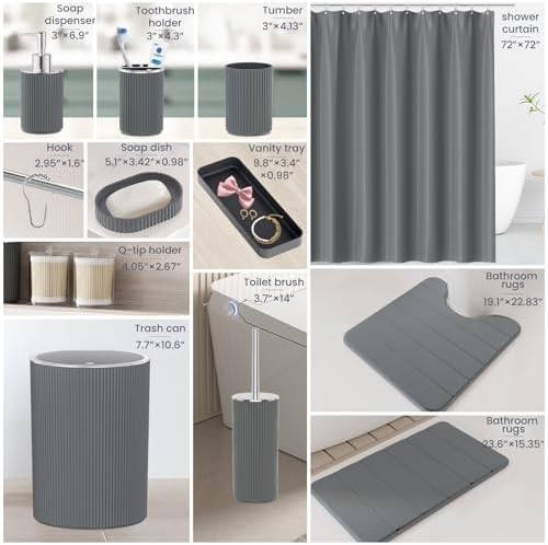 Grey Bathroom Accessories Set - Image 2