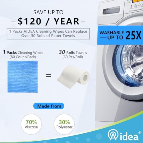 AIDEA Cleaning Wipes, Domestic Wipes, Dish Cloths- - Image 4