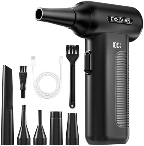 Compressed Air Duster Electric : 150000RPM 10000mAh LED 6-Gear Adjustable by Unknown