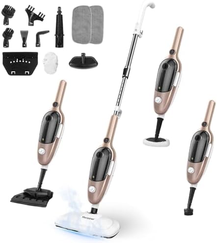 Floor Buffers Cleaner 11-in-1 Handheld Detachable Steam mop, Rose Gold by Mxnsewr