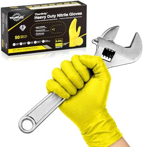 TitanFlex Heavy Duty Industrial Nitrile Gloves by TitanFlexDisposableGloves