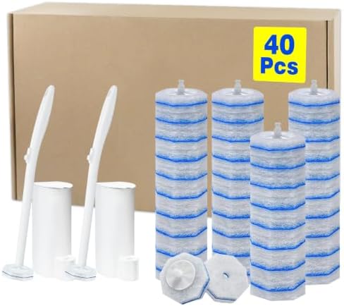 2 Disposable Toilet Brush and Holder Set, by Choneight