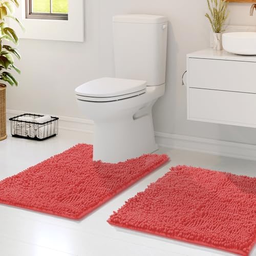Hearth & Harbor Bathroom Rugs, Chenille Bath Mat - Image 2