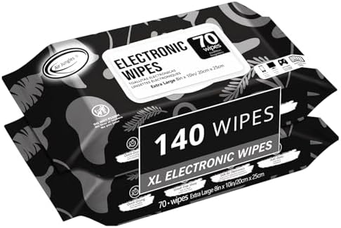Air Jungles Electronic Wipes Screen Cleaner 70 Ct, XL 8x10 Inch by AirJungles