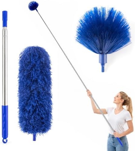 Cobweb Duster with Extension Pole, Spider Web Brush, Washable Cleaning Kit by Unknown