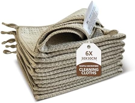 6Pcs Waffle Pattern Microfibre Glass Cleaning Cloth by FoyerNuage