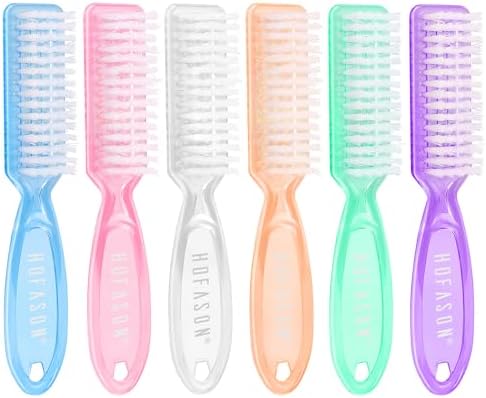 HOFASON 6 Pack Nail Brush for Cleaning Fingernails, Nail Brush Handle Grip by HOFASON