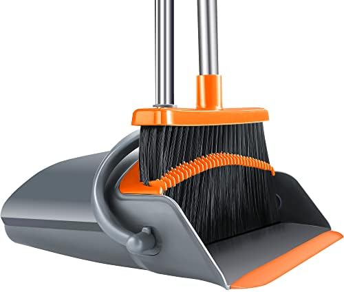 Broom and Dustpan Set for Home Upright Dustpan and Broom Combo Set by OLLSDIRE
