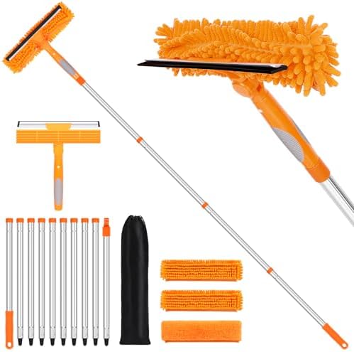 152'' Window Cleaning Kit, 2 in 1 Window Squeegee by TIMIVO