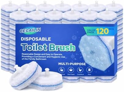 120pcs Bulk Toilet Brush Refills, Disposable Bowl Cleaner Scrubber Pads by SmartCleaningSmartLife