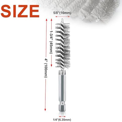 5Pcs 5/8" Stainless Steel Wire Bore Brush - Image 2