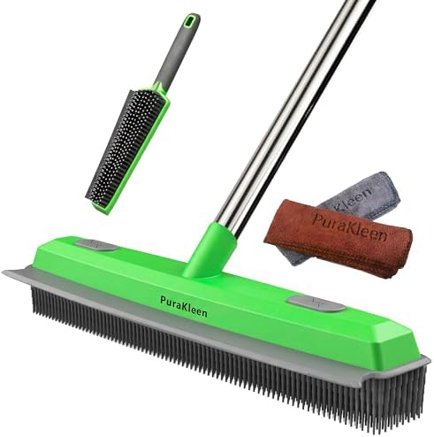 Rubber Broom for Pet Hair —Gets What Your Vacuum Misses, Non-Scratch Carpet by Unknown
