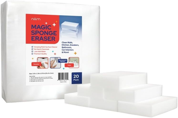 Melamine Sponge 20 Pack, Extra Dense Magic Cleaning Sponge by n%C3%A4m