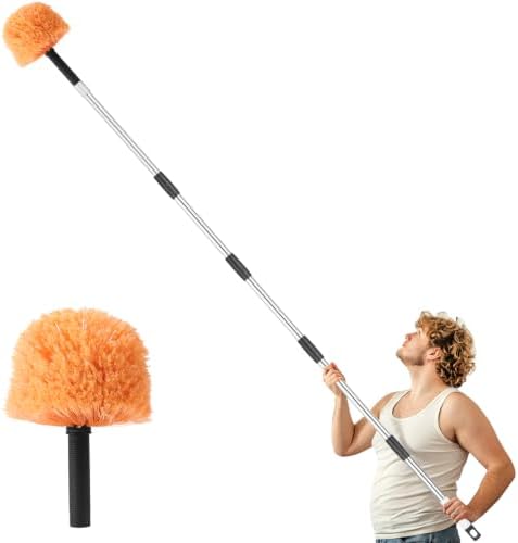 Cobweb Duster with Extension Pole, 6 FT Stainless Steel Adjustable Duster by Unknown