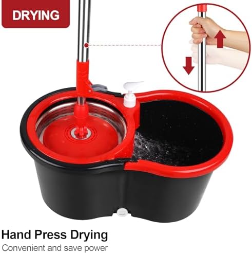 Spin Mop and Bucket with Wringer Set, 360° Spinning Mop and Bucket System with - Image 4