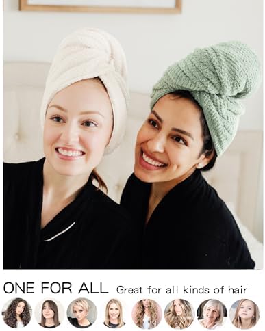 ROLSHOL 2-Pack Large Microfiber Hair Towel Wraps - Image 3