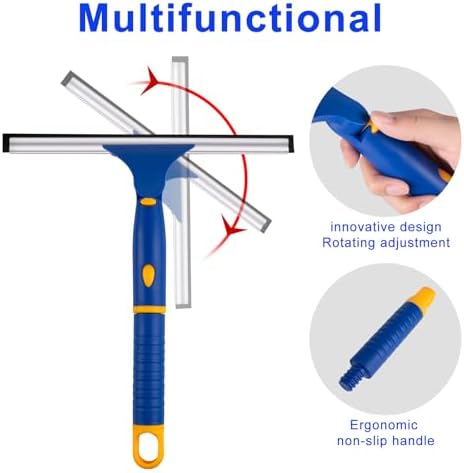 Swivel Shower Squeegee for Glass Doors, All-Purpose Anti-Slip Window Squeegee - Image 3