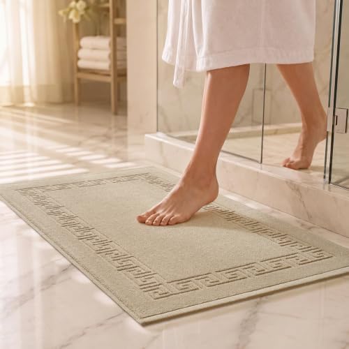 100% Cotton Bath Mat Towel, Soft & Absorbent Floor Towels 20"x32"Brown by Unknown