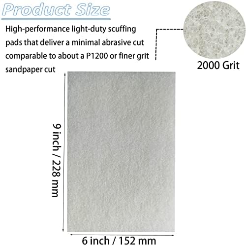 Tonmp 10 Pack 6" x 9" Superfine General Purpose Scuff Pads - Image 2