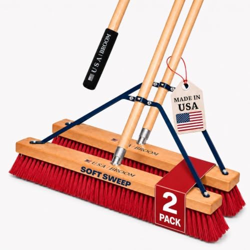 2-Pack - 24" Soft Sweep Indoor Push Broom by USABroom-HighQuality