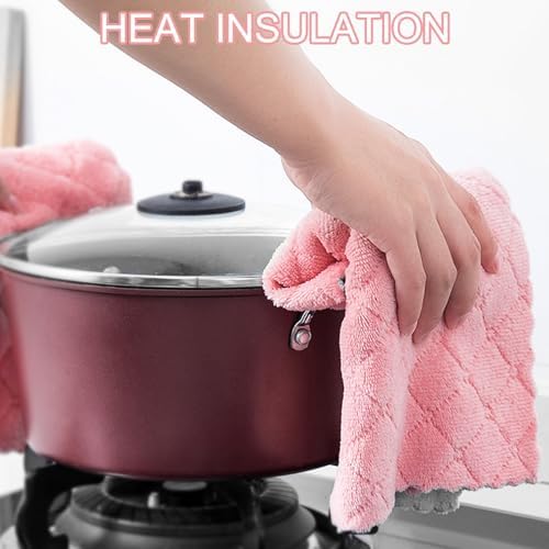 12 Pack Kitchen Dish Towels, 12x12 Microfiber Cleaning Cloths - Image 5