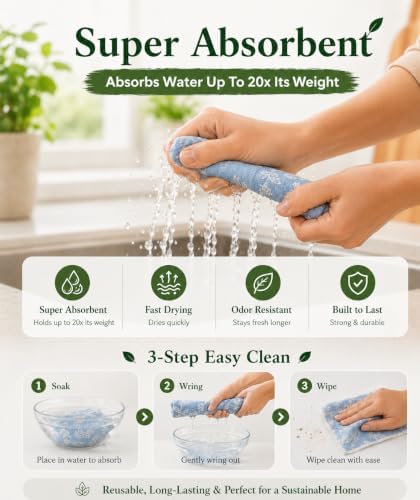 10 Pcs Leaf Print Swedish Dishcloths - Image 4