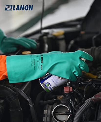 LANON 3 Pairs Nitrile Chemical Resistant Gloves, Flocked Liner - Image 5