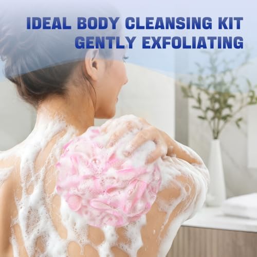 AmazerBath Loofah Sponge 60g/Piece, Exfoliating Bath Sponge Body Scrubber - Image 4