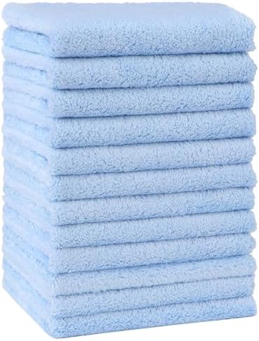 HOMEXCEL Baby Washcloths 12 Pack Microfiber Coral Fleece Soft Wash Cloths by HOMEXCEL