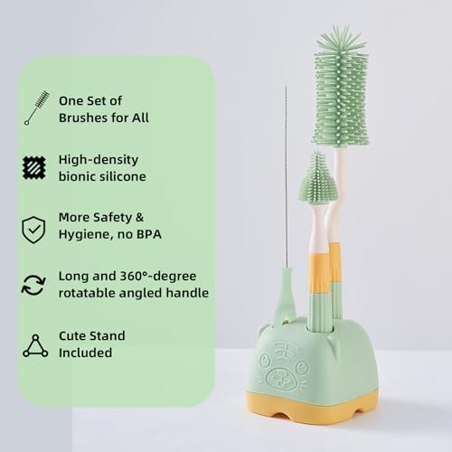 3 in 1 Baby Silicone Bottle Brush Set, Bottle Brush - Image 3