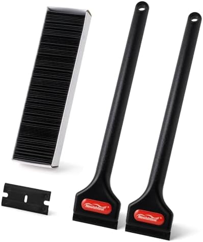 NEWISHTOOL 2 Pcs Long Handle Plastic Razor Blade Scraper and 100 PCS Blades by NEWISHTOOL