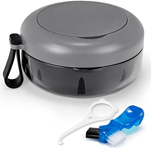 Leak Proof Denture Cup Kit Portable Retainer Case Perfect by netceem