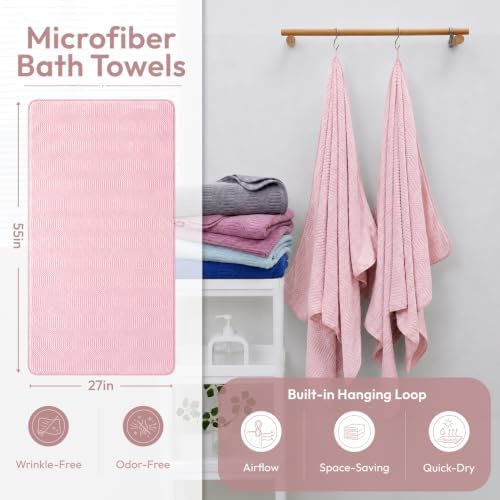 JML Microfiber Bath Towels, 2 Pack, 27x55 in - Image 2