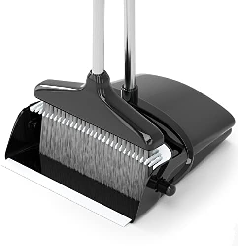 Broom with Dustpan Combo Set 54” Long Handle Household Dust Pan by AstronautNebulaProjectorSui
