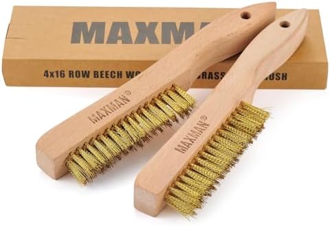 MAXMAN Brass Brush 2Pcs, Rust/Weld Cleaner by MAXMAN