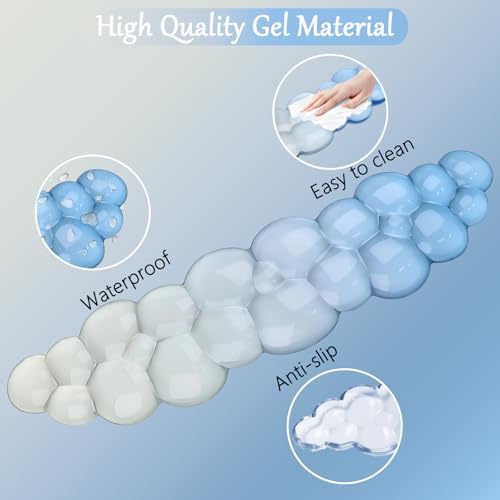 Gel Cloud Keyboard and Mouse Wrist Rest Set Gradient Blue Keyboard Wrist Rest - Image 3