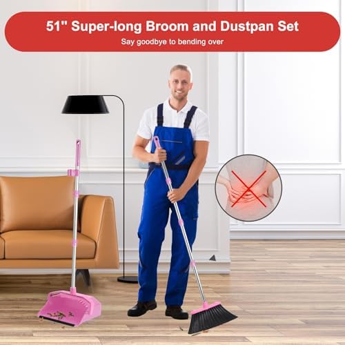 Tiumso Broom with Dustpan Combo Set, Brooms and Dust Pan with Handle, Brooms - Image 2