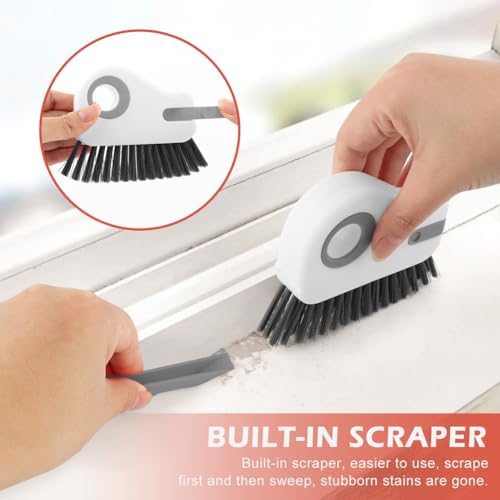 2 Pack 2-in-1 Groove Cleaning Brush, Window Track Scraper Cleaner - Image 4